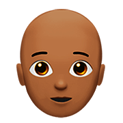 🧑🏾‍🦲 Emoji Persona: Tono De Piel Oscuro Medio, Sin Pelo en Apple iOS 13.2.