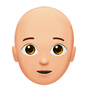 Emoji 🧑🏼‍🦲 Persona: Carnagione Abbastanza Chiara E Calvo su Apple iOS 13.2.