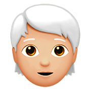 🧑🏼‍🦳 Emoji Pessoa: Pele Morena Clara E Cabelo Branco na Apple iOS 13.2.