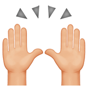 Emoji 🙌🏼 Mani Alzate: Carnagione Abbastanza Chiara su Apple iOS 13.2.