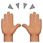 🙌🏽 Emoji Manos Levantadas Celebrando: Tono De Piel Medio en Apple iOS 13.2.