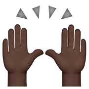 Emoji 🙌🏿 Mani Alzate: Carnagione Scura su Apple iOS 13.2.