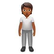 🧍🏾 Emoji stehende Person: mitteldunkle Hautfarbe Apple iOS 13.2.