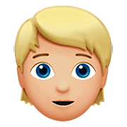 👱🏼 Emoji Persona Adulta Rubia: Tono De Piel Claro Medio en Apple iOS 13.2.