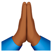 🙏🏾 Emoji Manos En Oración: Tono De Piel Oscuro Medio en Apple iOS 13.2.