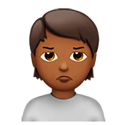 🙎🏾 Emoji schmollende Person: mitteldunkle Hautfarbe Apple iOS 13.2.