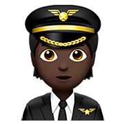 Émoji 🧑🏿‍✈️ Pilote : Peau Foncée sur Apple iOS 13.2.