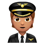 Émoji 🧑🏽‍✈️ Pilote : Peau Légèrement Mate sur Apple iOS 13.2.