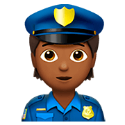👮🏾 Emoji Policial: Pele Morena Escura na Apple iOS 13.2.