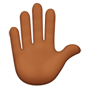 ✋🏾 Emoji Mão Levantada: Pele Morena Escura na Apple iOS 13.2.