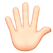 🖐🏻 Emoji Hand mit gespreizten Fingern: helle Hautfarbe Apple iOS 13.2.