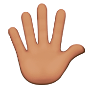 Emoji 🖐🏽 Mano Aperta: Carnagione Olivastra su Apple iOS 13.2.