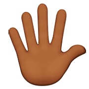 🖐🏾 Emoji Hand mit gespreizten Fingern: mitteldunkle Hautfarbe Apple iOS 13.2.