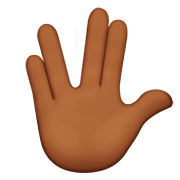 🖖🏾 Emoji vulkanischer Gruß: mitteldunkle Hautfarbe Apple iOS 13.2.