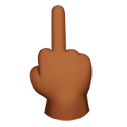 🖕🏾 Emoji Mittelfinger: mitteldunkle Hautfarbe Apple iOS 13.2.
