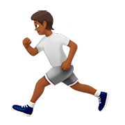 🏃🏾 Emoji Persona Corriendo: Tono De Piel Oscuro Medio en Apple iOS 13.2.