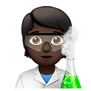 🧑🏿‍🔬 Emoji Wissenschaftler(in): dunkle Hautfarbe Apple iOS 13.2.