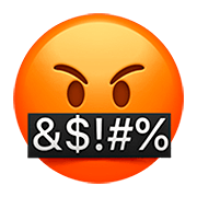 Emoji 🤬 Faccina Con Simboli Sulla Bocca su Apple iOS 13.2.