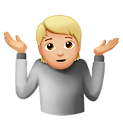 Émoji 🤷🏼 Personne Qui Hausse Les épaules : Peau Moyennement Claire sur Apple iOS 13.2.