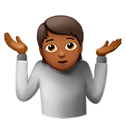 🤷🏾 Emoji schulterzuckende Person: mitteldunkle Hautfarbe Apple iOS 13.2.