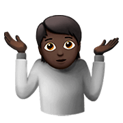 Émoji 🤷🏿 Personne Qui Hausse Les épaules : Peau Foncée sur Apple iOS 13.2.