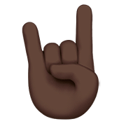 🤘🏿 Emoji Mano Haciendo El Signo De Cuernos: Tono De Piel Oscuro en Apple iOS 13.2.