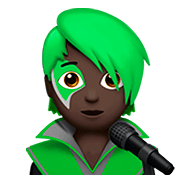 🧑🏿‍🎤 Emoji Sänger(in): dunkle Hautfarbe Apple iOS 13.2.