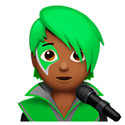 🧑🏾‍🎤 Emoji Sänger(in): mitteldunkle Hautfarbe Apple iOS 13.2.
