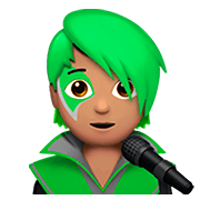 Emoji 🧑🏽‍🎤 Cantante: Carnagione Olivastra su Apple iOS 13.2.