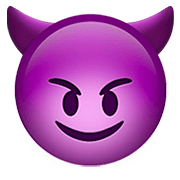 Emoji 😈 Faccina Con Sorriso E Corna su Apple iOS 13.2.
