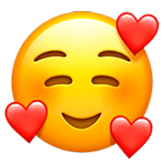 🥰 Emoji Rosto Sorridente Com 3 Corações na Apple iOS 13.2.