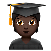 🧑🏿‍🎓 Emoji Estudiante: Tono De Piel Oscuro en Apple iOS 13.2.