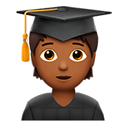 🧑🏾‍🎓 Emoji Estudiante: Tono De Piel Oscuro Medio en Apple iOS 13.2.