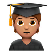 Emoji 🧑🏽‍🎓 Studente: Carnagione Olivastra su Apple iOS 13.2.