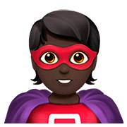 Emoji 🦸🏿 Supereroe: Carnagione Scura su Apple iOS 13.2.