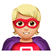 🦸🏼 Emoji Super-herói: Pele Morena Clara na Apple iOS 13.2.