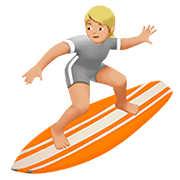 🏄🏼 Emoji Persona Haciendo Surf: Tono De Piel Claro Medio en Apple iOS 13.2.