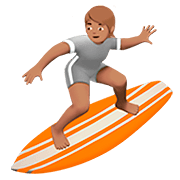 🏄🏽 Emoji Surfer(in): mittlere Hautfarbe Apple iOS 13.2.