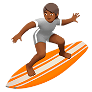 🏄🏾 Emoji Surfista: Pele Morena Escura na Apple iOS 13.2.