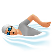 🏊🏼 Emoji Pessoa Nadando: Pele Morena Clara na Apple iOS 13.2.