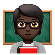 Émoji 🧑🏿‍🏫 Personnel Enseignant : Peau Foncée sur Apple iOS 13.2.
