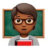 🧑🏾‍🏫 Emoji Professora Na Escola: Pele Morena Escura na Apple iOS 13.2.
