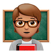 Emoji 🧑🏽‍🏫 Insegnante: Carnagione Olivastra su Apple iOS 13.2.