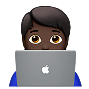 🧑🏿‍💻 Emoji IT-Experte/IT-Expertin: dunkle Hautfarbe Apple iOS 13.2.