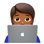 Emoji 🧑🏾‍💻 Persona Esperta Di Tecnologia: Carnagione Abbastanza Scura su Apple iOS 13.2.