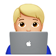 🧑🏼‍💻 Emoji Tecnólogo: Tono De Piel Claro Medio en Apple iOS 13.2.