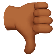 👎🏾 Emoji Pulgar Hacia Abajo: Tono De Piel Oscuro Medio en Apple iOS 13.2.