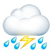 ⛈️ Emoji Wolke mit Blitz und Regen Apple iOS 13.2.