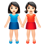 👭🏻 Emoji Mujeres De La Mano: Tono De Piel Claro en Apple iOS 13.2.