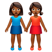 👭🏾 Emoji Mujeres De La Mano: Tono De Piel Oscuro Medio en Apple iOS 13.2.